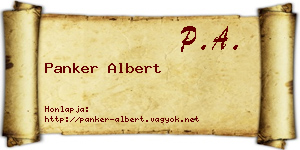 Panker Albert névjegykártya